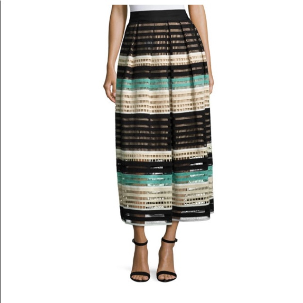 Lela Rose multi lace skirt